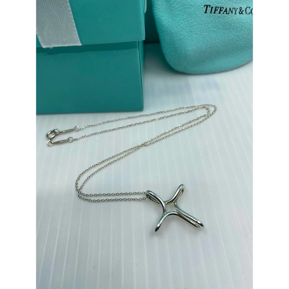Tiffany & Co Elsa Peretti Sterling Silver Infinity Cross Pendant Necklace - Picture 4 of 12